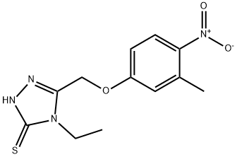 4-ethyl-3-[(3-methyl-4-nitrophenoxy)methyl]-1H-1,2,4-triazole-5-thione Structure