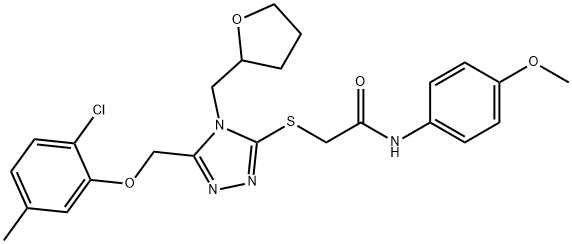 2-[[5-[(2-chloro-5-methylphenoxy)methyl]-4-(oxolan-2-ylmethyl)-1,2,4-triazol-3-yl]sulfanyl]-N-(4-methoxyphenyl)acetamide Structure