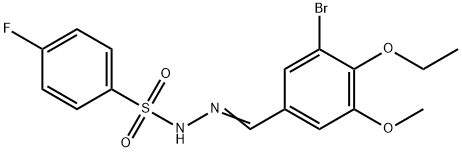 N-[(E)-(3-bromo-4-ethoxy-5-methoxyphenyl)methylideneamino]-4-fluorobenzenesulfonamide,588696-52-0,结构式