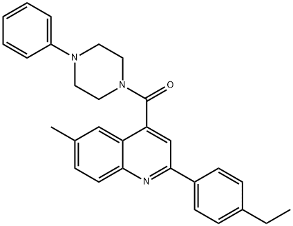 [2-(4-ethylphenyl)-6-methylquinolin-4-yl]-(4-phenylpiperazin-1-yl)methanone Structure