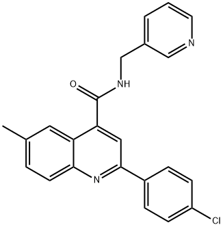 2-(4-chlorophenyl)-6-methyl-N-(pyridin-3-ylmethyl)quinoline-4-carboxamide 化学構造式