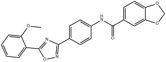 N-[4-[5-(2-methoxyphenyl)-1,2,4-oxadiazol-3-yl]phenyl]-1,3-benzodioxole-5-carboxamide Structure