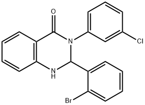 2-(2-bromophenyl)-3-(3-chlorophenyl)-1,2-dihydroquinazolin-4-one 结构式