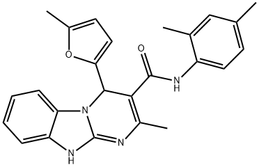 N-(2,4-dimethylphenyl)-2-methyl-4-(5-methylfuran-2-yl)-1,4-dihydropyrimido[1,2-a]benzimidazole-3-carboxamide 结构式