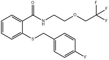 2-[(4-fluorophenyl)methylsulfanyl]-N-[2-(2,2,2-trifluoroethoxy)ethyl]benzamide Structure