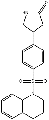 4-[4-(3,4-dihydro-2H-quinolin-1-ylsulfonyl)phenyl]pyrrolidin-2-one 化学構造式