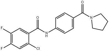 2-chloro-4,5-difluoro-N-[4-(pyrrolidine-1-carbonyl)phenyl]benzamide,634168-58-4,结构式