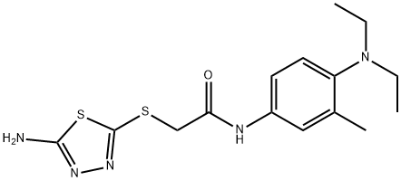 2-[(5-amino-1,3,4-thiadiazol-2-yl)sulfanyl]-N-[4-(diethylamino)-3-methylphenyl]acetamide 化学構造式