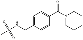 N-[[4-(piperidine-1-carbonyl)phenyl]methyl]methanesulfonamide 化学構造式