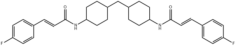 (E)-3-(4-fluorophenyl)-N-[4-[[4-[[(E)-3-(4-fluorophenyl)prop-2-enoyl]amino]cyclohexyl]methyl]cyclohexyl]prop-2-enamide Structure