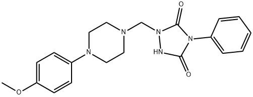 1-[[4-(4-methoxyphenyl)piperazin-1-yl]methyl]-4-phenyl-1,2,4-triazolidine-3,5-dione 化学構造式