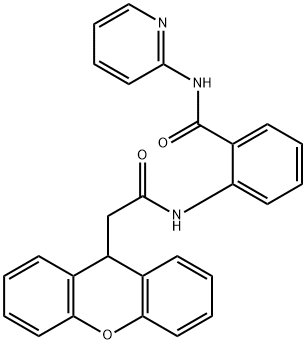 N-pyridin-2-yl-2-[[2-(9H-xanthen-9-yl)acetyl]amino]benzamide 结构式