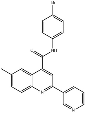 N-(4-bromophenyl)-6-methyl-2-pyridin-3-ylquinoline-4-carboxamide Structure