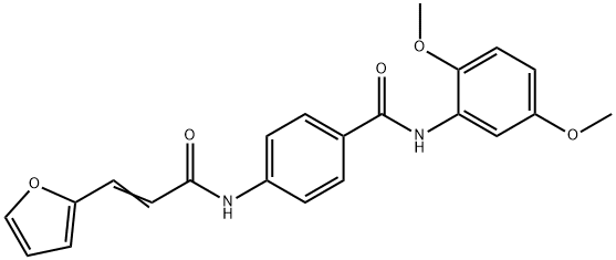 N-(2,5-dimethoxyphenyl)-4-[[(E)-3-(furan-2-yl)prop-2-enoyl]amino]benzamide,667446-62-0,结构式