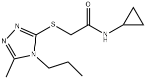 N-cyclopropyl-2-[(5-methyl-4-propyl-1,2,4-triazol-3-yl)sulfanyl]acetamide 化学構造式