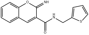 2-imino-N-(thiophen-2-ylmethyl)chromene-3-carboxamide Struktur