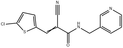 (E)-3-(5-chlorothiophen-2-yl)-2-cyano-N-(pyridin-3-ylmethyl)prop-2-enamide Struktur