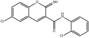 6-chloro-N-(2-chlorophenyl)-2-iminochromene-3-carboxamide Structure