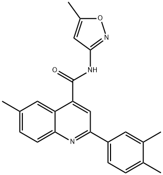 2-(3,4-dimethylphenyl)-6-methyl-N-(5-methyl-1,2-oxazol-3-yl)quinoline-4-carboxamide Structure