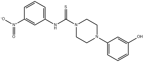 4-(3-hydroxyphenyl)-N-(3-nitrophenyl)piperazine-1-carbothioamide 结构式