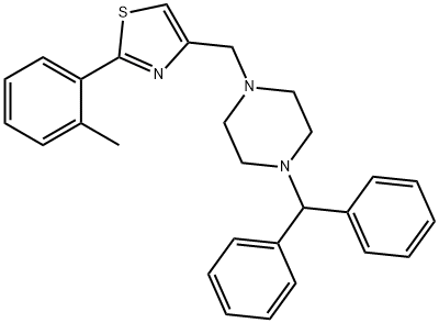 4-[(4-benzhydrylpiperazin-1-yl)methyl]-2-(2-methylphenyl)-1,3-thiazole Structure