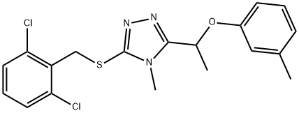 3-[(2,6-dichlorophenyl)methylsulfanyl]-4-methyl-5-[1-(3-methylphenoxy)ethyl]-1,2,4-triazole Structure