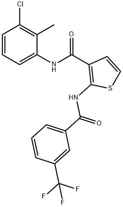 N-(3-chloro-2-methylphenyl)-2-[[3-(trifluoromethyl)benzoyl]amino]thiophene-3-carboxamide Structure