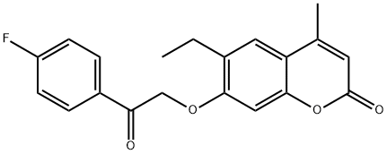 6-ethyl-7-[2-(4-fluorophenyl)-2-oxoethoxy]-4-methylchromen-2-one 结构式