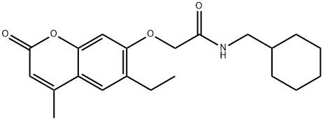 N-(cyclohexylmethyl)-2-(6-ethyl-4-methyl-2-oxochromen-7-yl)oxyacetamide Struktur