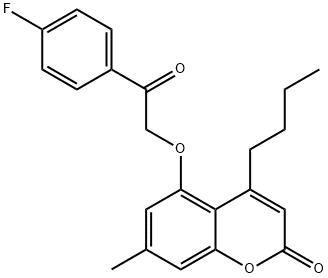 4-butyl-5-[2-(4-fluorophenyl)-2-oxoethoxy]-7-methylchromen-2-one 结构式