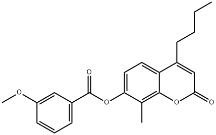 (4-butyl-8-methyl-2-oxochromen-7-yl) 3-methoxybenzoate 结构式