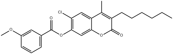 (6-chloro-3-hexyl-4-methyl-2-oxochromen-7-yl) 3-methoxybenzoate|