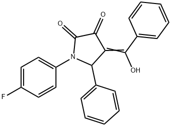(4E)-1-(4-fluorophenyl)-4-[hydroxy(phenyl)methylidene]-5-phenylpyrrolidine-2,3-dione Struktur
