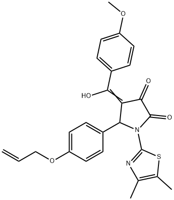 (4E)-1-(4,5-dimethyl-1,3-thiazol-2-yl)-4-[hydroxy-(4-methoxyphenyl)methylidene]-5-(4-prop-2-enoxyphenyl)pyrrolidine-2,3-dione Structure