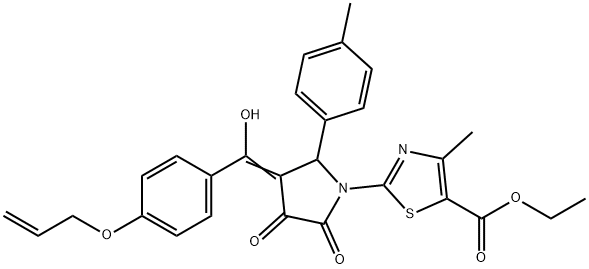 ethyl 2-[(3E)-3-[hydroxy-(4-prop-2-enoxyphenyl)methylidene]-2-(4-methylphenyl)-4,5-dioxopyrrolidin-1-yl]-4-methyl-1,3-thiazole-5-carboxylate|