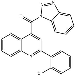 benzotriazol-1-yl-[2-(2-chlorophenyl)quinolin-4-yl]methanone 化学構造式
