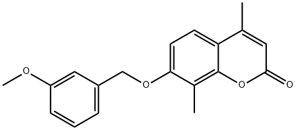 7-[(3-methoxyphenyl)methoxy]-4,8-dimethylchromen-2-one Struktur