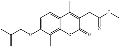 methyl 2-[4,8-dimethyl-7-(2-methylprop-2-enoxy)-2-oxochromen-3-yl]acetate 化学構造式