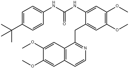 1-(4-tert-butylphenyl)-3-[2-[(6,7-dimethoxyisoquinolin-1-yl)methyl]-4,5-dimethoxyphenyl]urea Structure