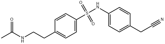 N-[2-[4-[[4-(cyanomethyl)phenyl]sulfamoyl]phenyl]ethyl]acetamide Structure