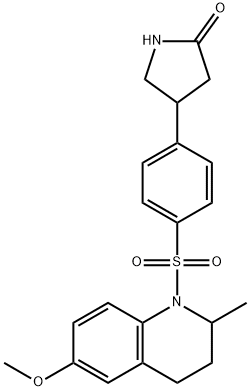 4-[4-[(6-methoxy-2-methyl-3,4-dihydro-2H-quinolin-1-yl)sulfonyl]phenyl]pyrrolidin-2-one Structure