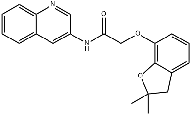 2-[(2,2-dimethyl-3H-1-benzofuran-7-yl)oxy]-N-quinolin-3-ylacetamide Struktur