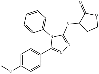 3-[[5-(4-methoxyphenyl)-4-phenyl-1,2,4-triazol-3-yl]sulfanyl]oxolan-2-one 化学構造式