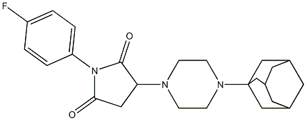 3-[4-(1-adamantyl)piperazin-1-yl]-1-(4-fluorophenyl)pyrrolidine-2,5-dione 化学構造式
