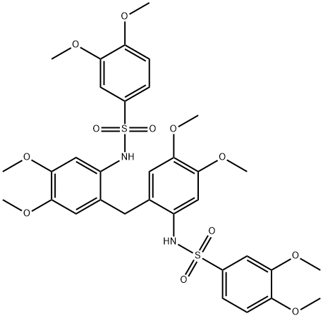 N-[2-[[2-[(3,4-dimethoxyphenyl)sulfonylamino]-4,5-dimethoxyphenyl]methyl]-4,5-dimethoxyphenyl]-3,4-dimethoxybenzenesulfonamide,697232-69-2,结构式