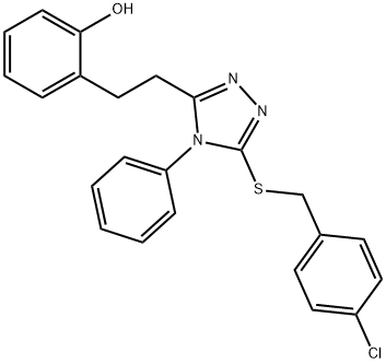 2-[2-[5-[(4-chlorophenyl)methylsulfanyl]-4-phenyl-1,2,4-triazol-3-yl]ethyl]phenol Structure