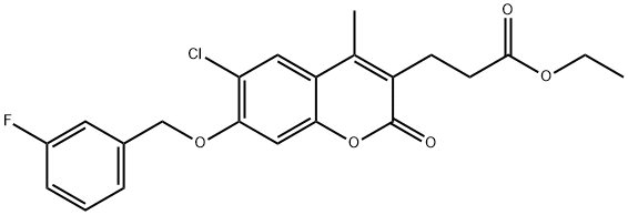 701273-98-5 ethyl 3-[6-chloro-7-[(3-fluorophenyl)methoxy]-4-methyl-2-oxochromen-3-yl]propanoate