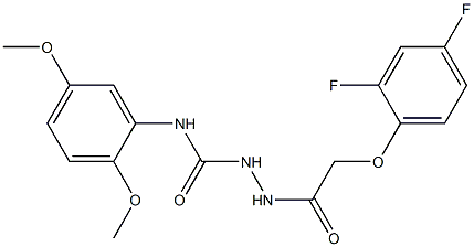 1-[[2-(2,4-difluorophenoxy)acetyl]amino]-3-(2,5-dimethoxyphenyl)urea Struktur