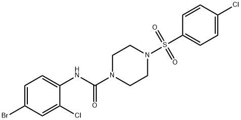 N-(4-bromo-2-chlorophenyl)-4-(4-chlorophenyl)sulfonylpiperazine-1-carboxamide Struktur