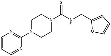 N-(furan-2-ylmethyl)-4-pyrimidin-2-ylpiperazine-1-carbothioamide 结构式